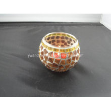 Yellow Mosaic Tealight Candle Holder